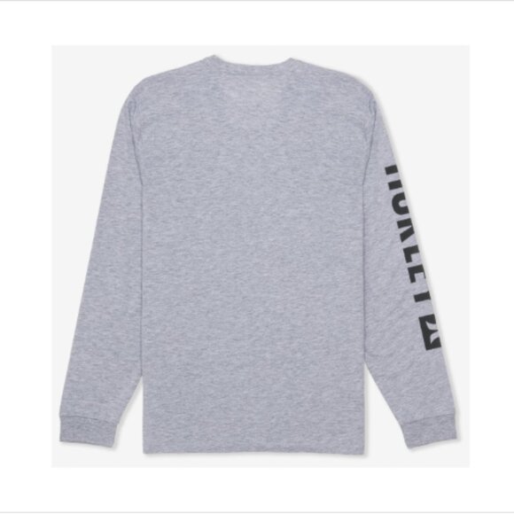 Hurley Men's Icon Tee Long Sleeve T-Shirt, Grey Heather, NWT - Picture 2 of 4